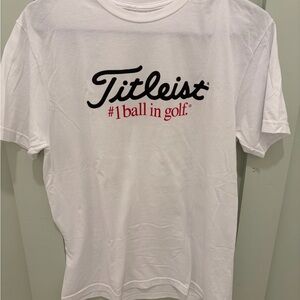 Titleist white Logo T-Shirt with Pro V1 side stamps